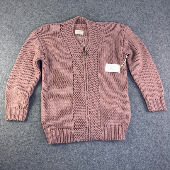 Jackson Rowe Sweaters - Jackson Rowe Womens Chunky Hand‎ Knit Zip Up Cardigan Sweater Mauve Medium NWT